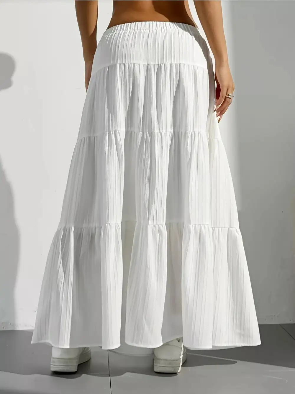 Modern Tiered Flowy Maxi Skirt