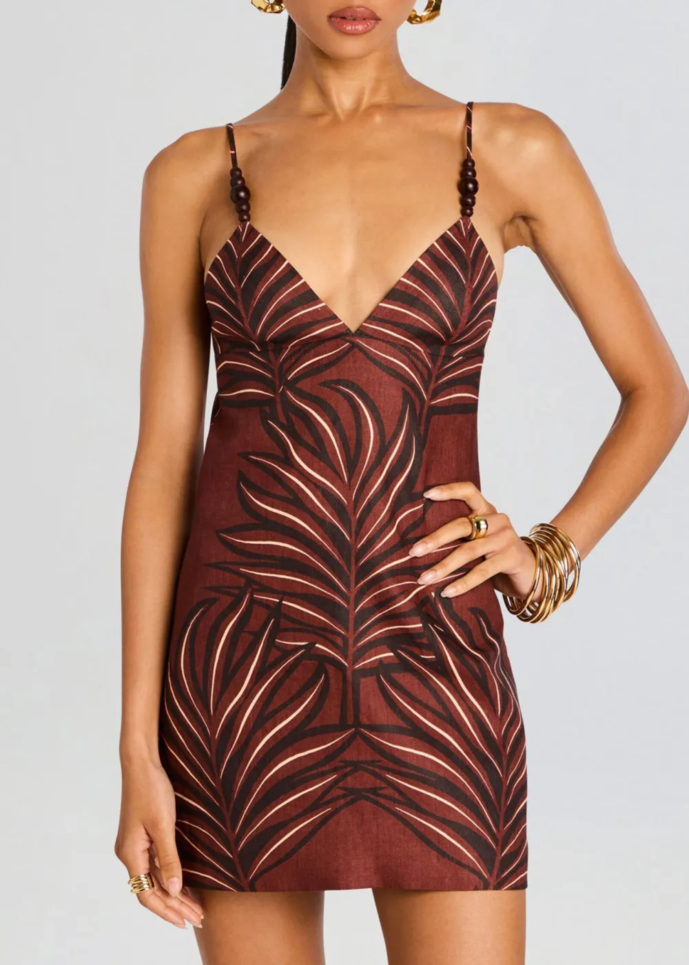 Cami Deep V Linen Dress