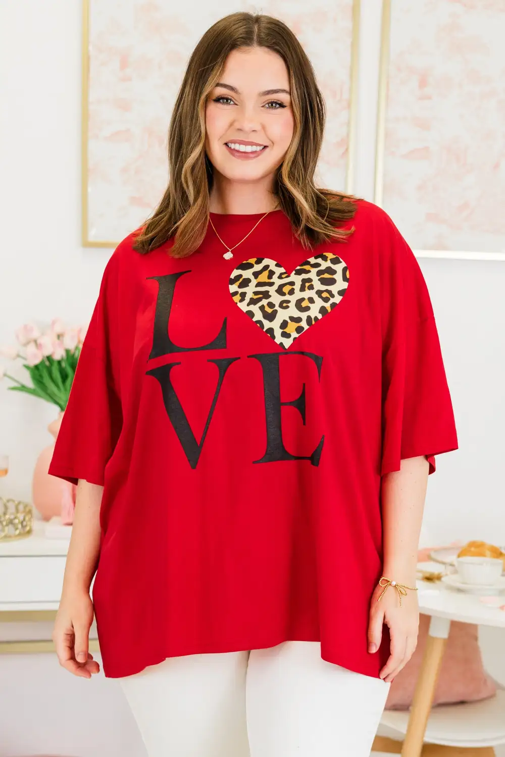 Love Is All You Need Boyfriend Tee, Red