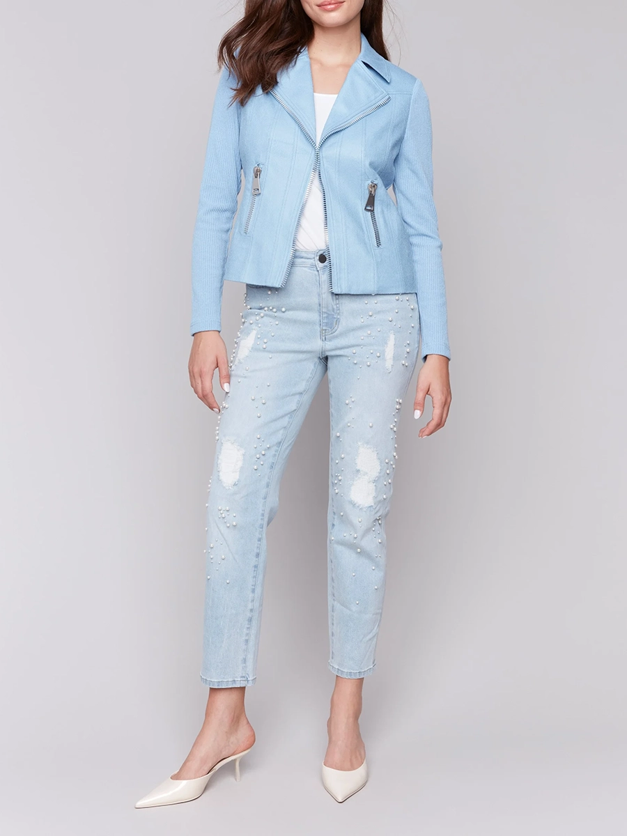 Versatile Slim Fit Waisted Women's Denim Jacket