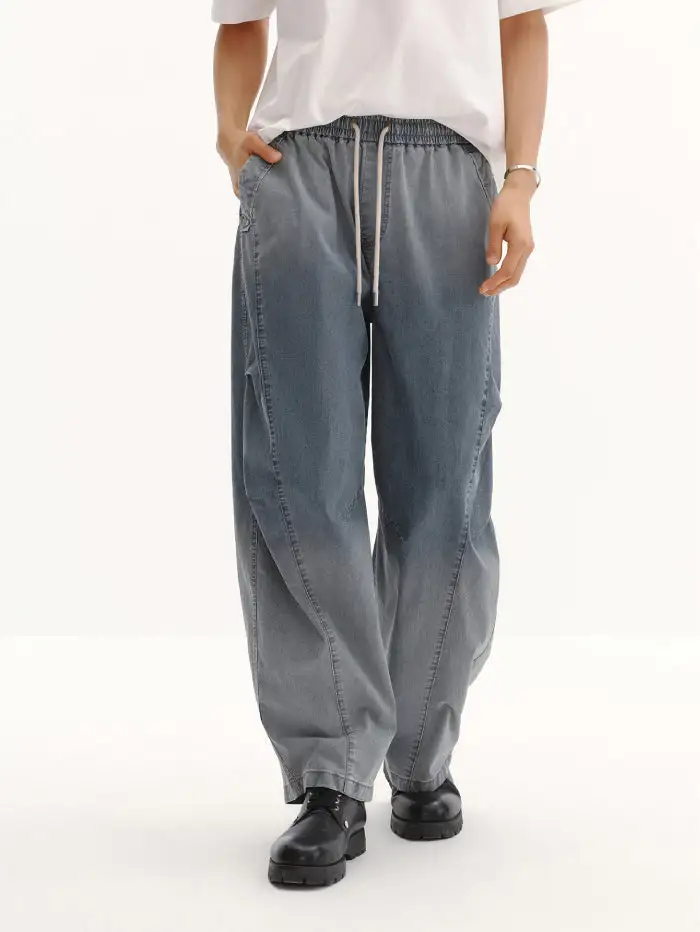 Men's Drawstring Denim Denim Pants