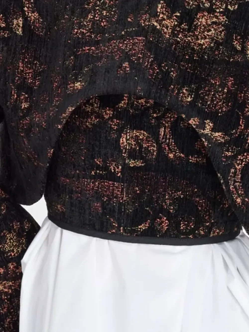 Patterned Lace - Up Cropped Cardigan