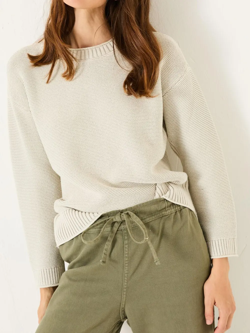 Stone Elia Laundered Knitted 100% Cotton Jumper