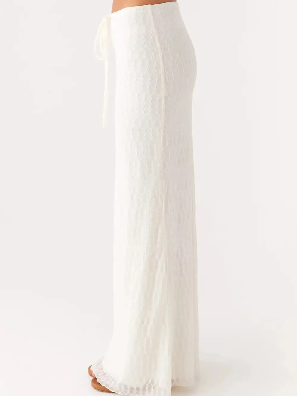 Neat Tie Front Lace Detail Coordinated Set