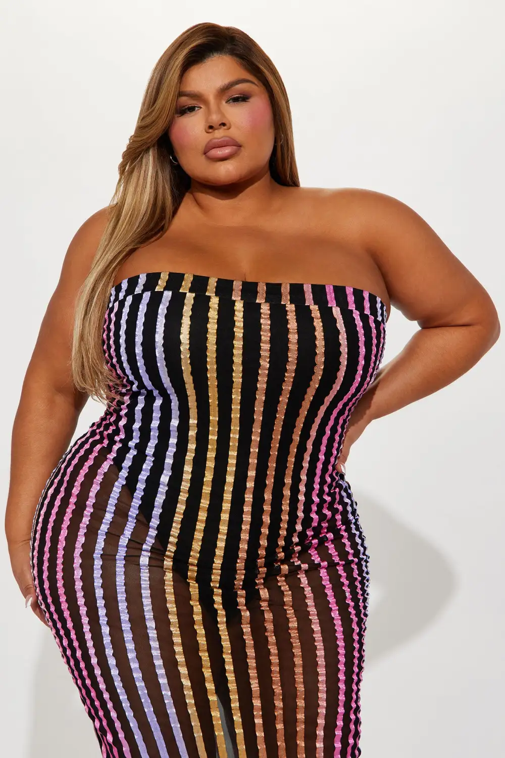 Julia Striped Maxi Dress - Black/combo
