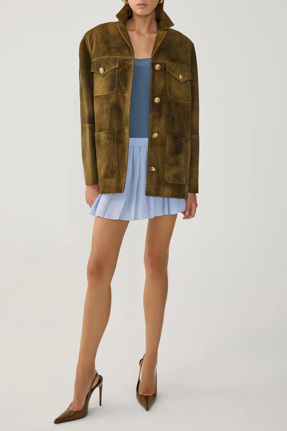 Pleated Skirt-Blue
