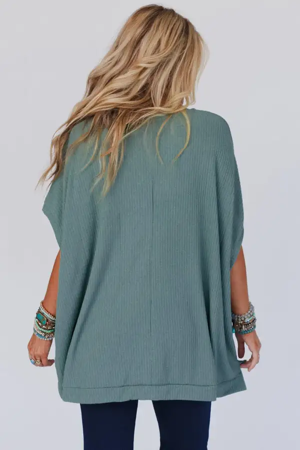 Moonlight Jade Oversized Ribbed Tee