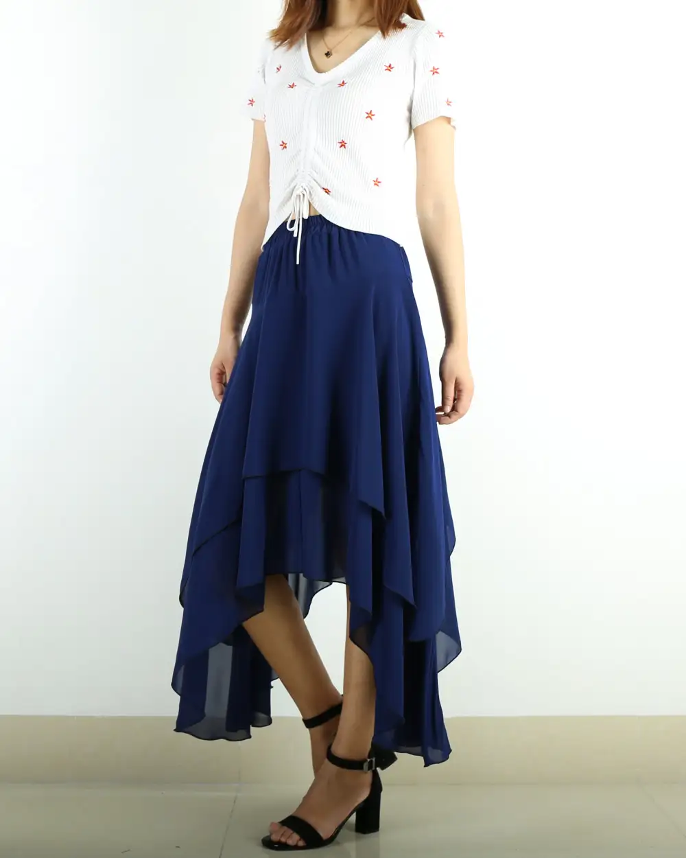 Elastic Waist Chiffon Skirt