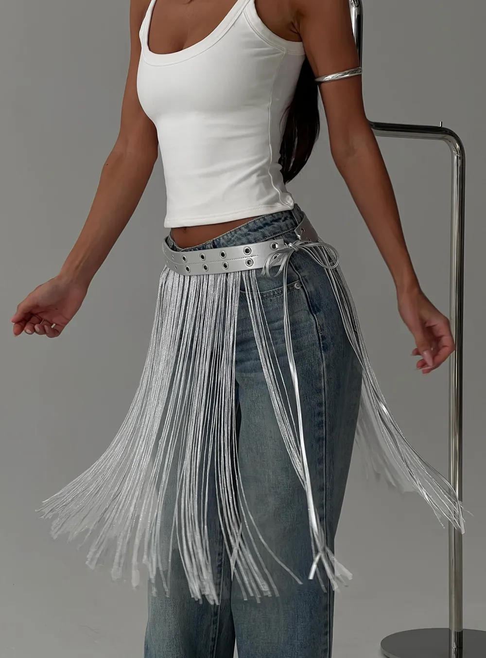 Statement Tassel Studded Belt