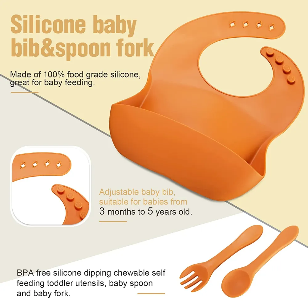 (Store Closing Sale) 12-piece silicone baby feeding set