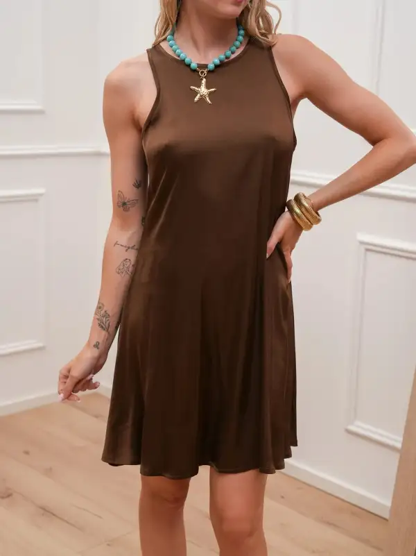 Flowing Mini a Line Satin Top