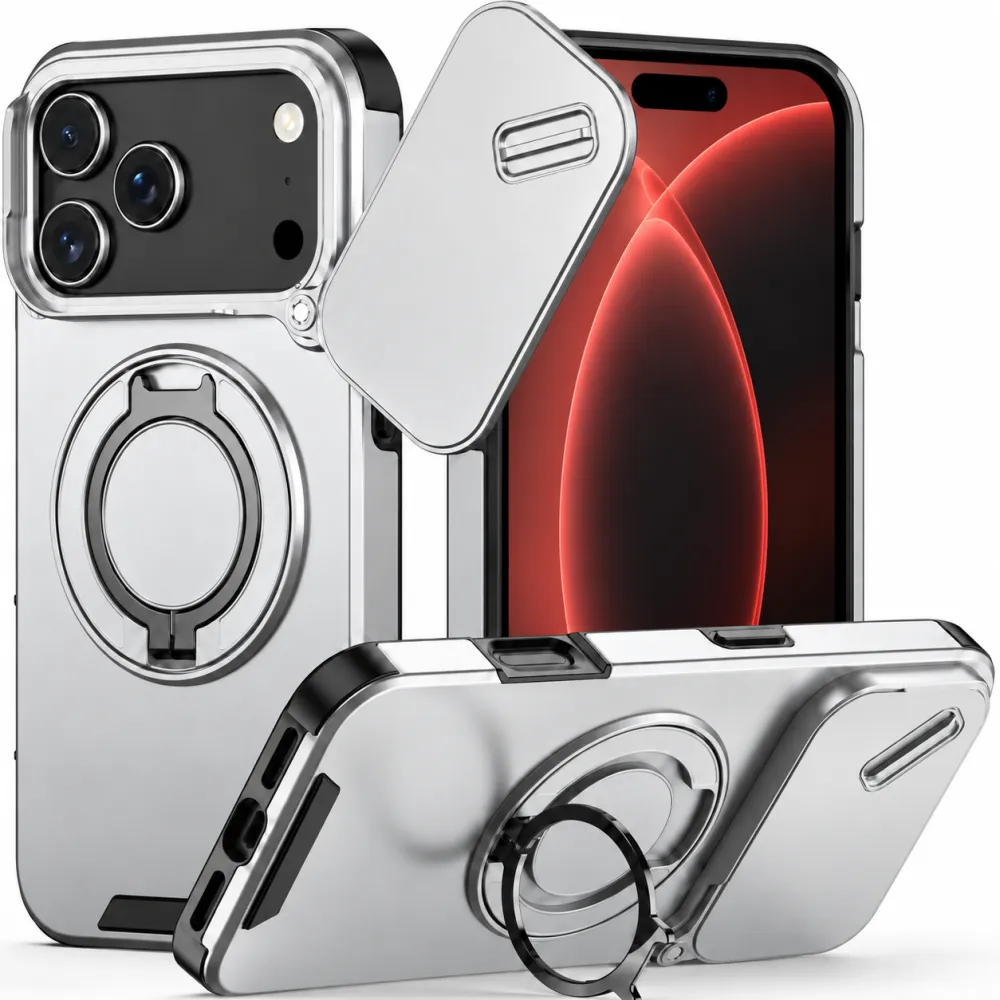 For iPhone 18 Pro Max LINK Phone Case Apple 15 Pro Sliding Window Stand Shockproof Protective Cover