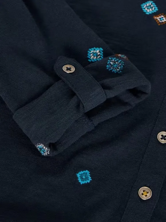 Embroidered Collar Shirt
