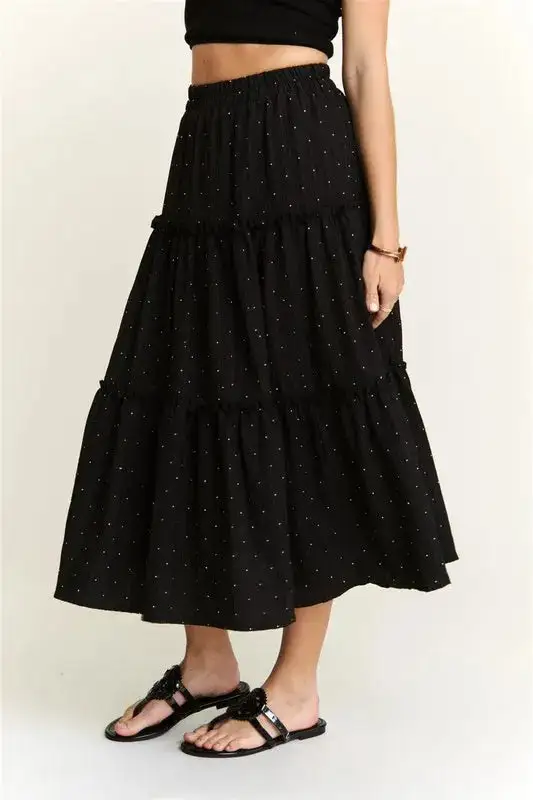 Rhinestone Accent Tiered So Skirt