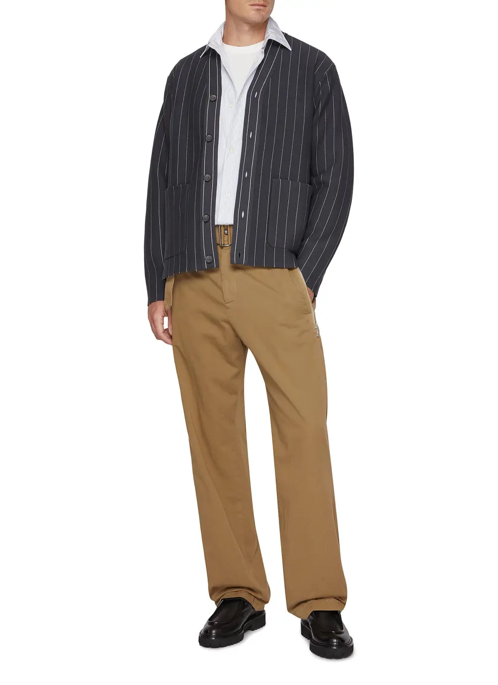 Simple Straight-Cut Breathable Light Blue Shirt