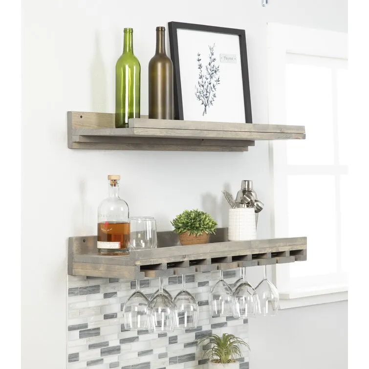 Catalin Solid Wood Wall Mounted Wine Glass Rack