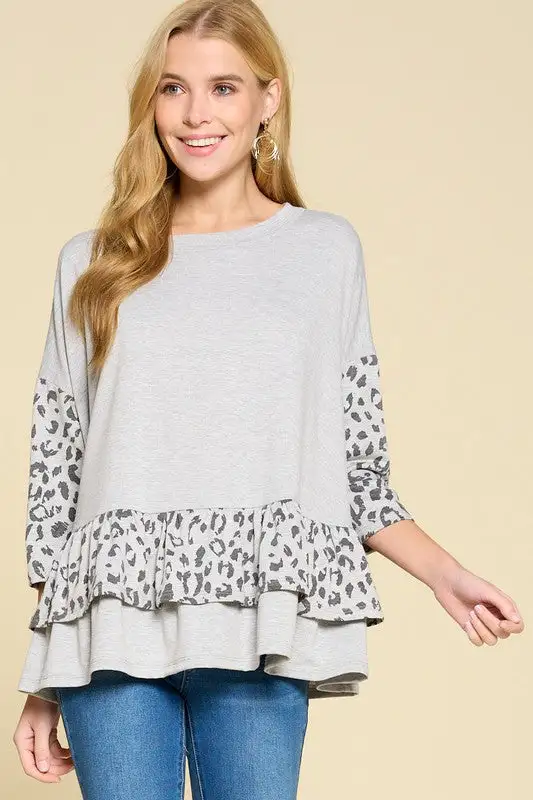 Allure Animal Print Ruffle Top | URBAN ECHO SHOP