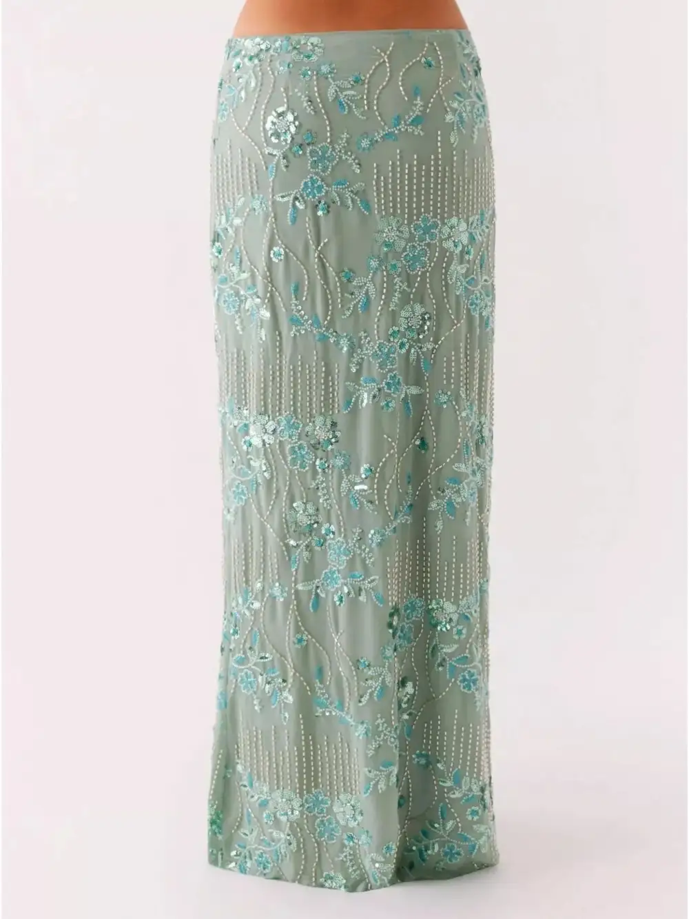 Soft Lace Sequined Skirt
