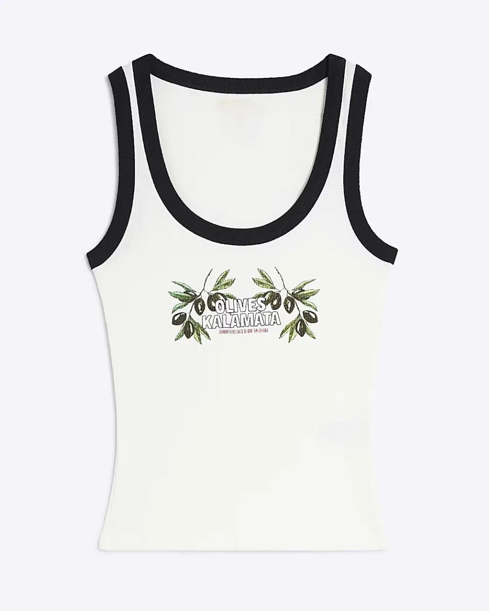 Cotton Art Print Women's White Tank Tops