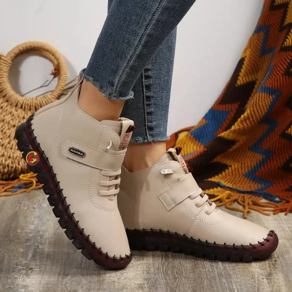 Lace-Up Platform Ankle Boots