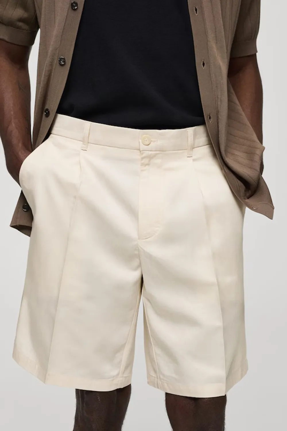 Linen-Blend Dhorts With Pleats