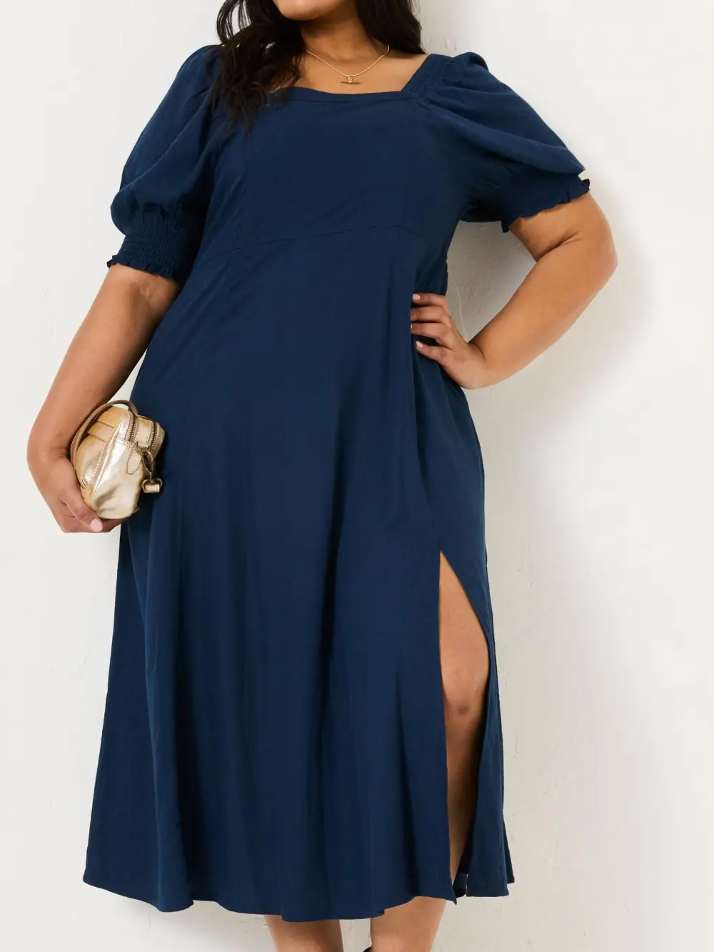 Indigo Blue Bloom Midi Dress