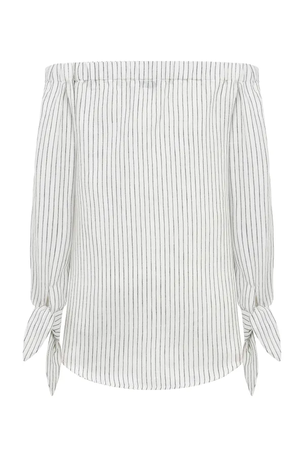 Off The Shoulder Mini Dress-White