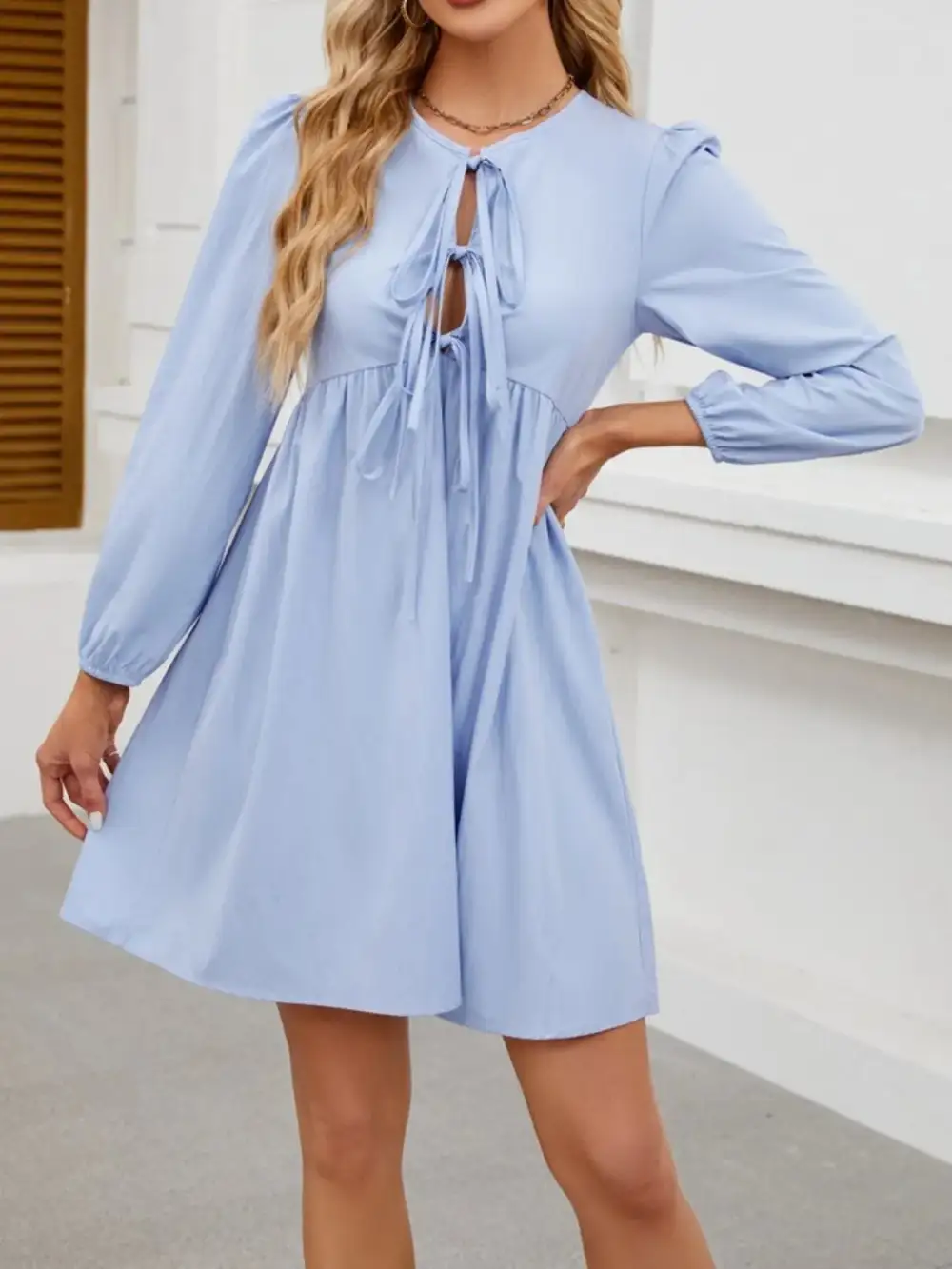 Easy Tie Detail Mini Dress