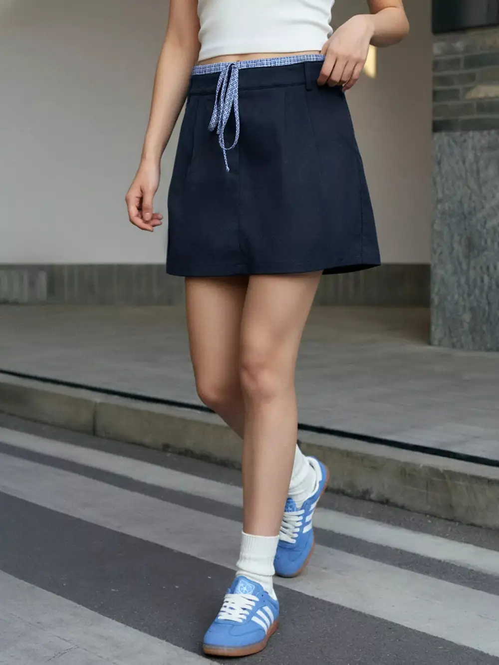 Clean Drawstring Pocket Detail Skirt