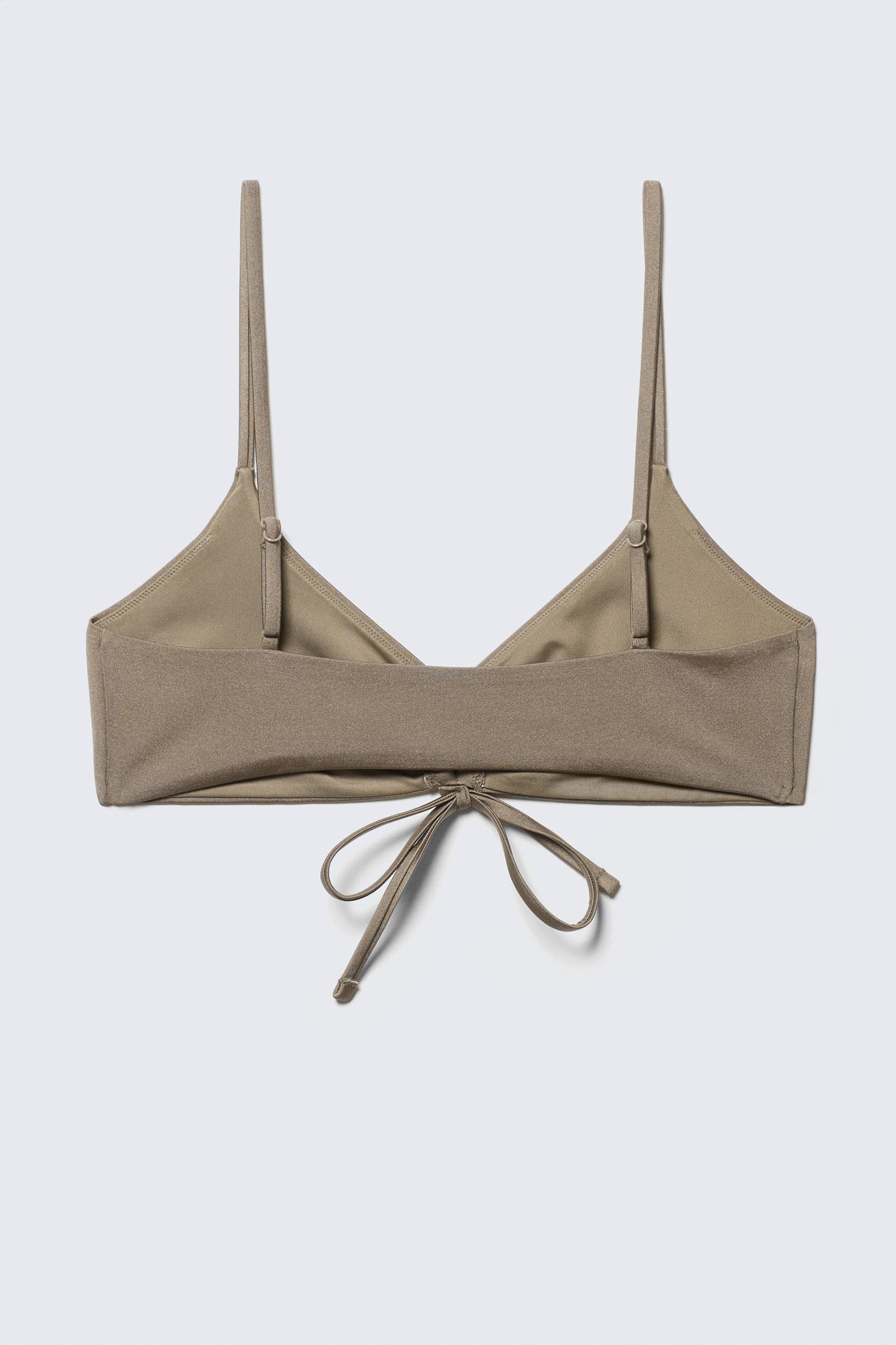 Drawstring Plain Bikini Top