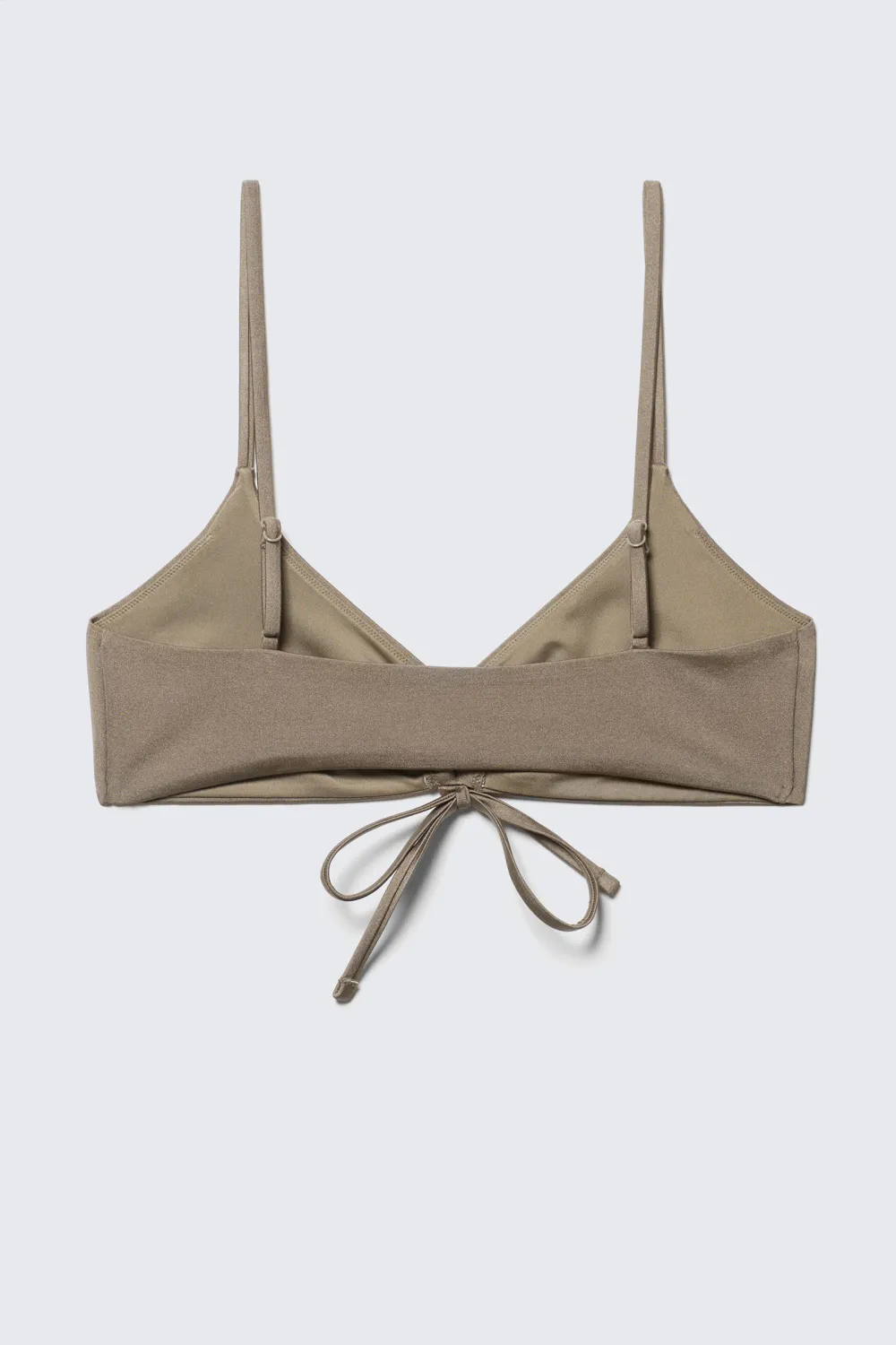 Drawstring Plain Bikini Top
