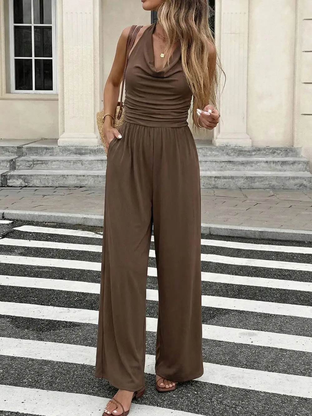 Halter Neck Wide Leg Jumpsuit