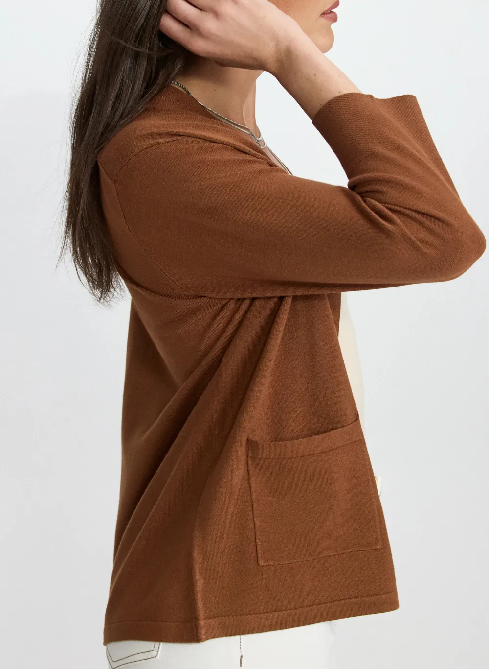 Short-Length Solid Color Cardigan