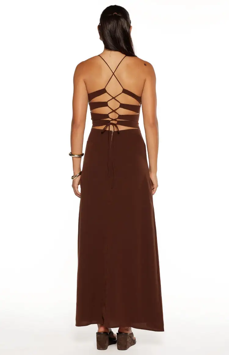 Neck Bodycon Maxi Dress