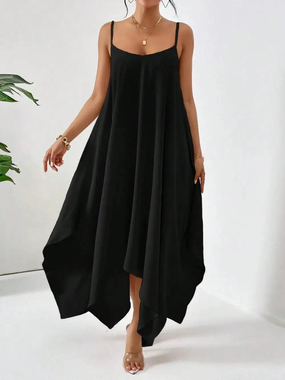 Scoop Neck Cami Midi Dress