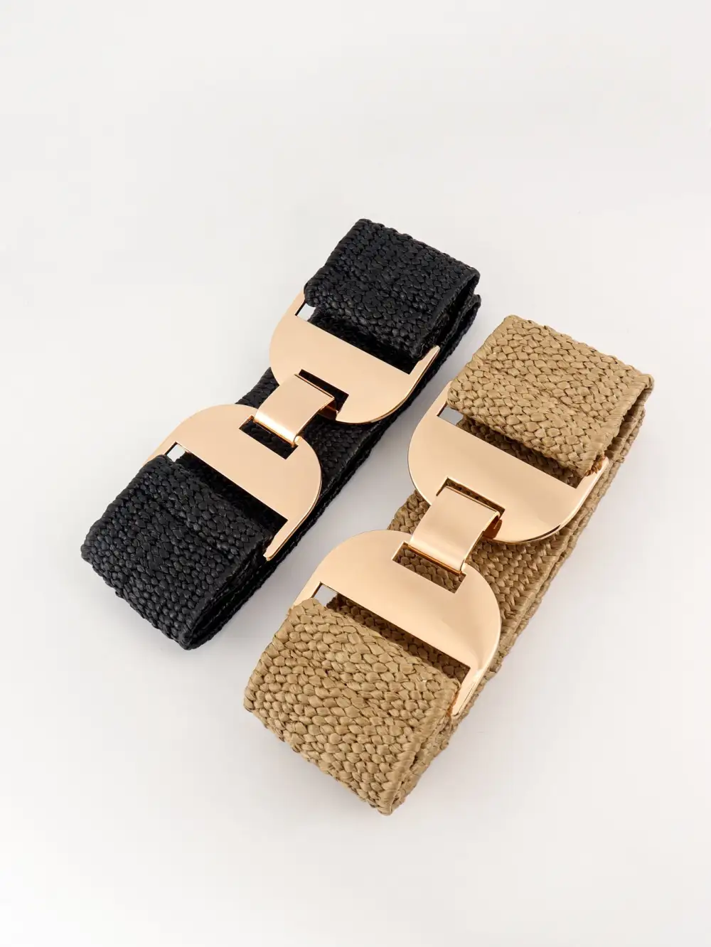 Textured Buckle Stretch Belt