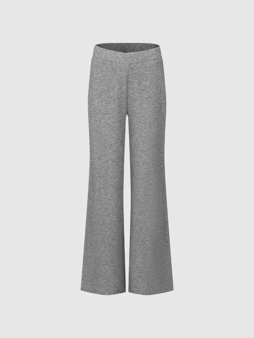 Ladies' Grey Straight-Waisted Casual Flared Trousers