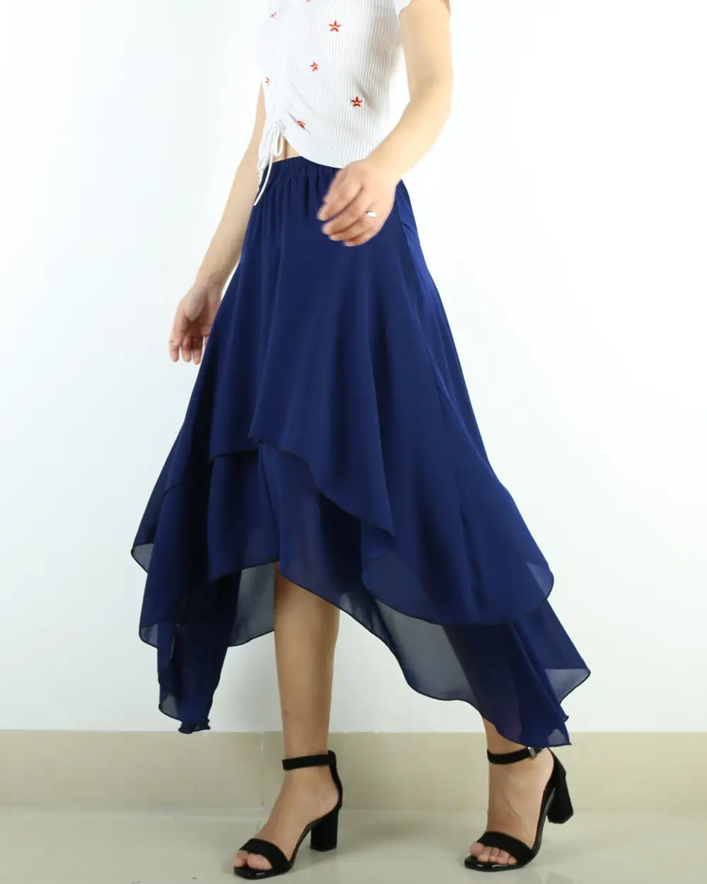 Elastic Waist Chiffon Skirt