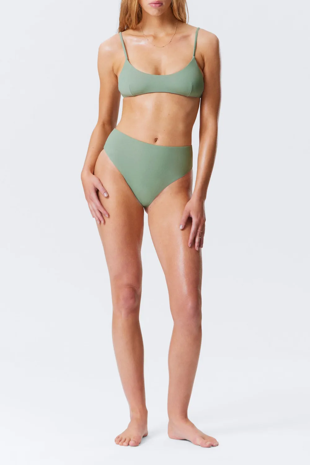 Tied Back Scoop Neck Bikini Top
