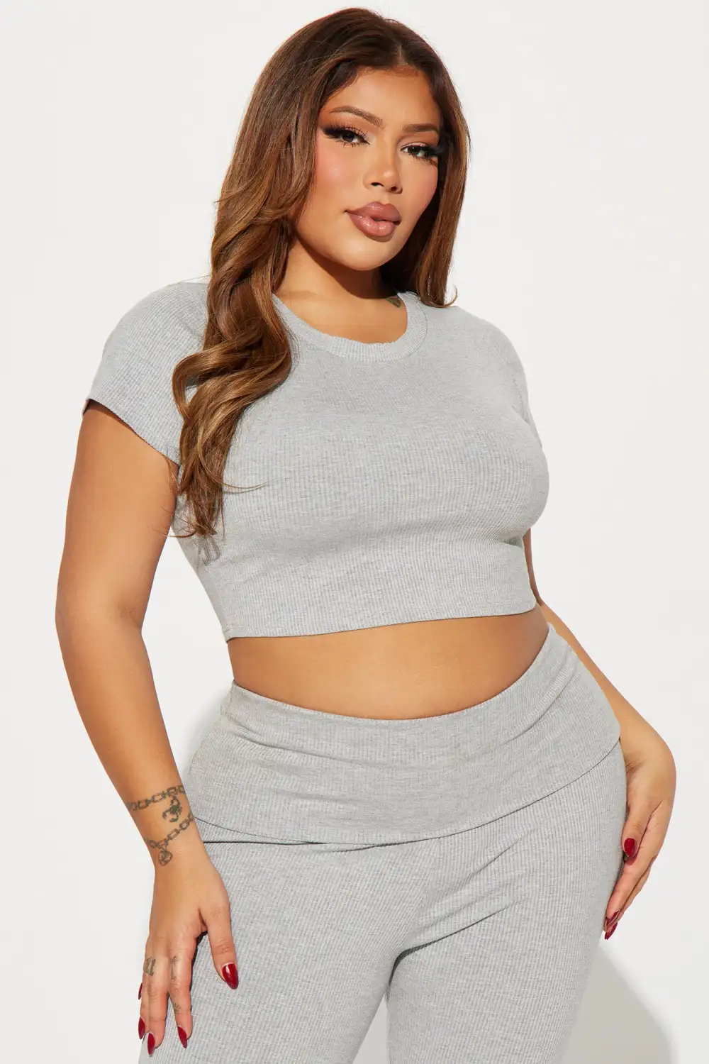 Tamara Snatched Pant Set - Heather Grey