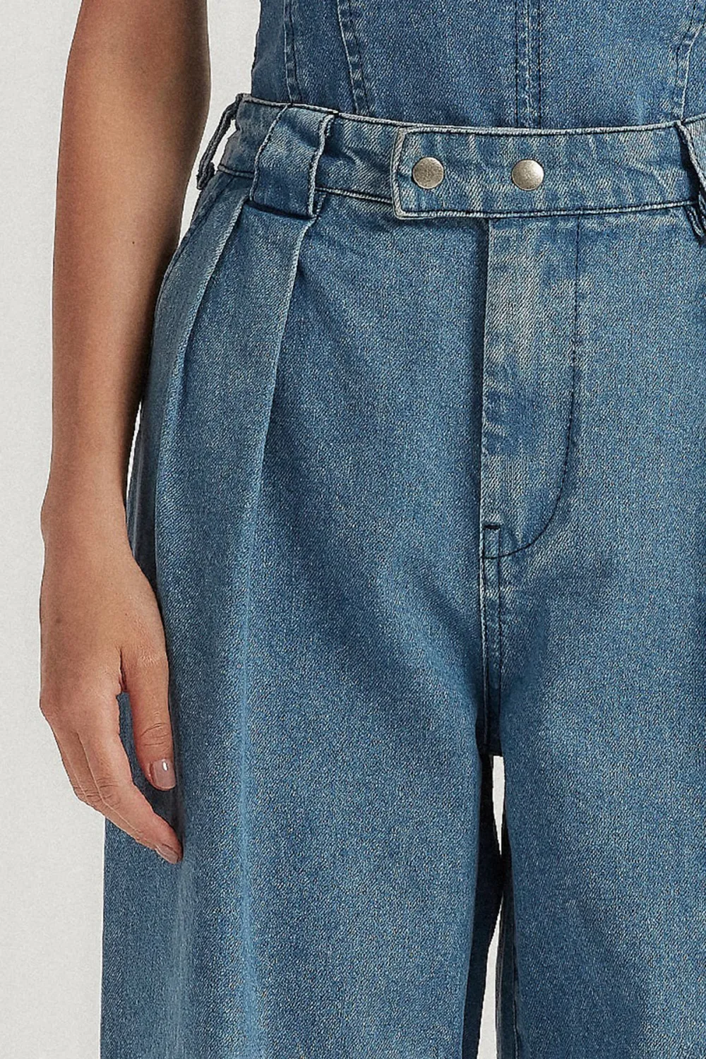 Wide-Leg Denim Pants