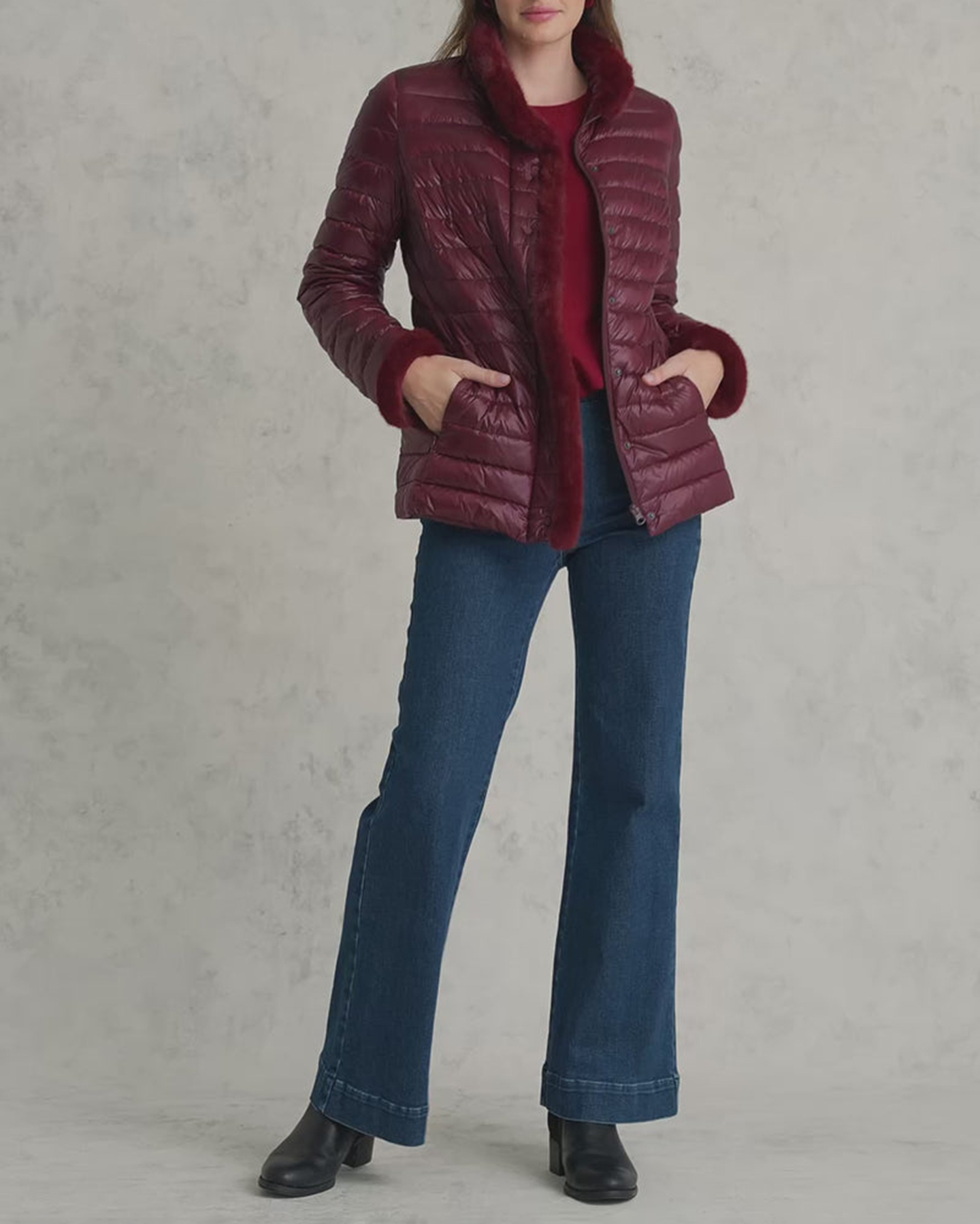 Faux Fur Trim Puffer