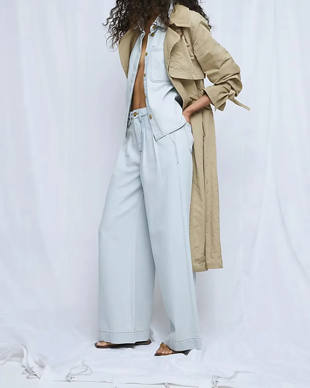 Breathable And Soft Cotton Wide-Leg Trousers