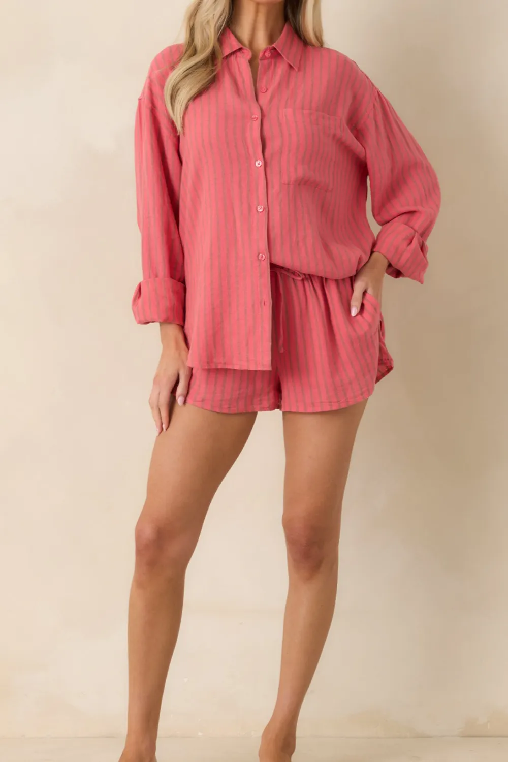 The Perfect Stripe Drawstring Shorts