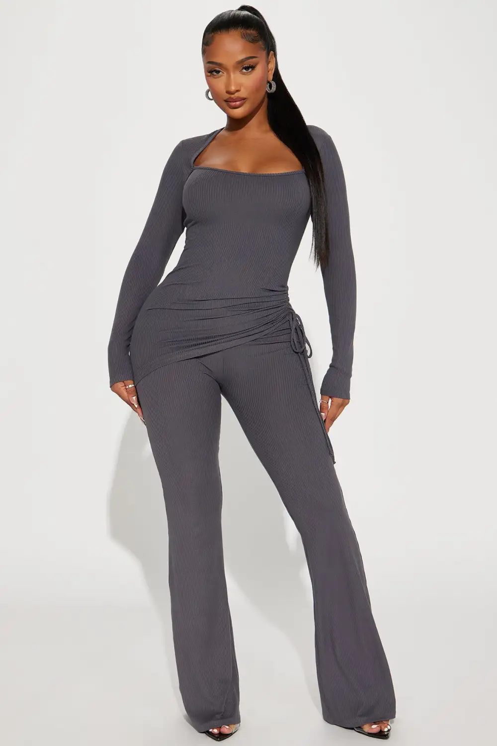 Legally Casual Pant Set - Charcoal