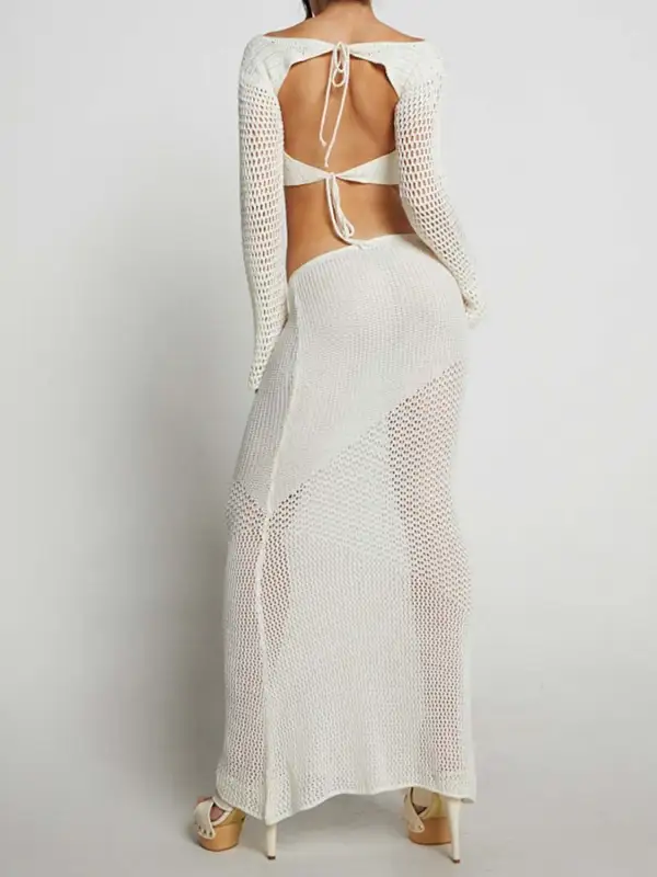 Tied Long Sleeve Top Swim Cover Up