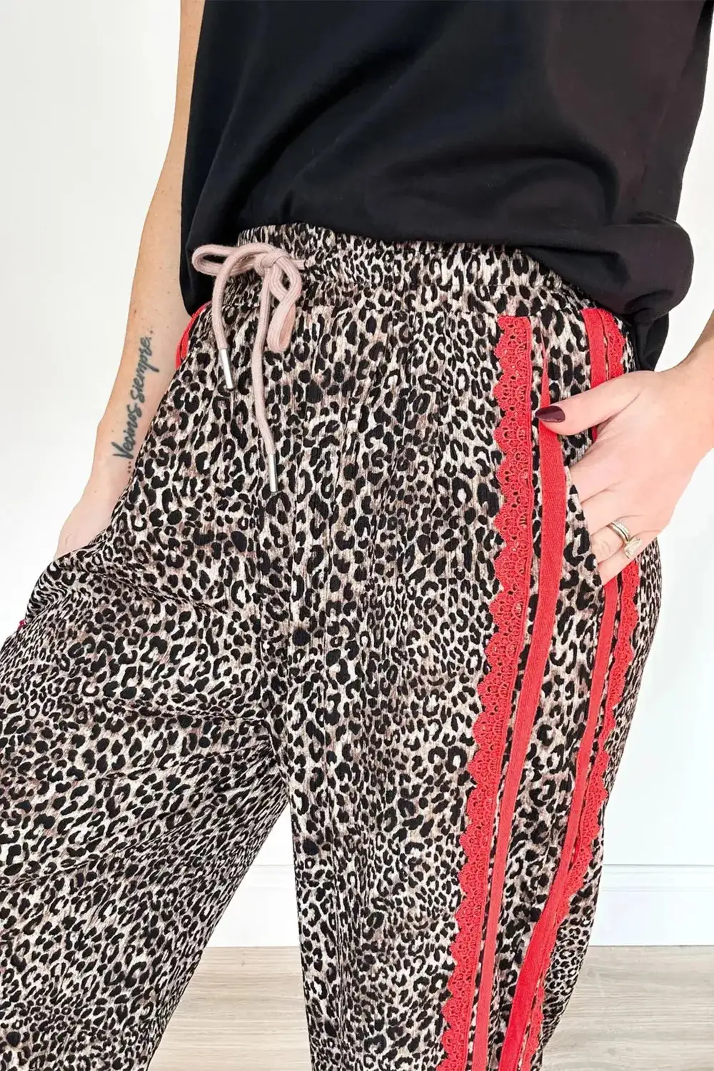 Everyday Leopard Print Wide Leg Pants