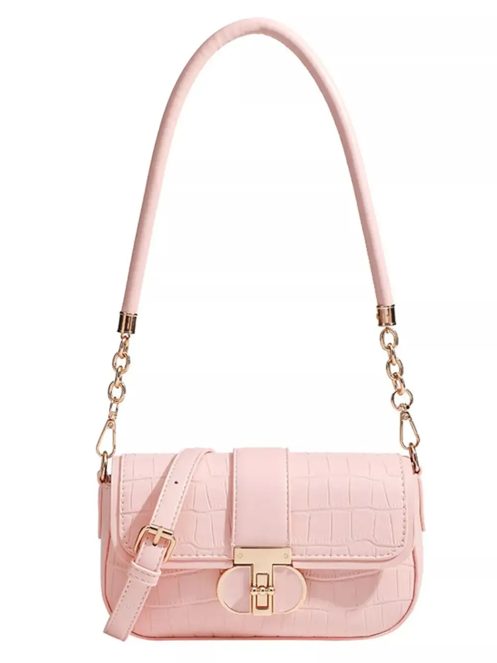 Textured Flap Shoulder Bag
