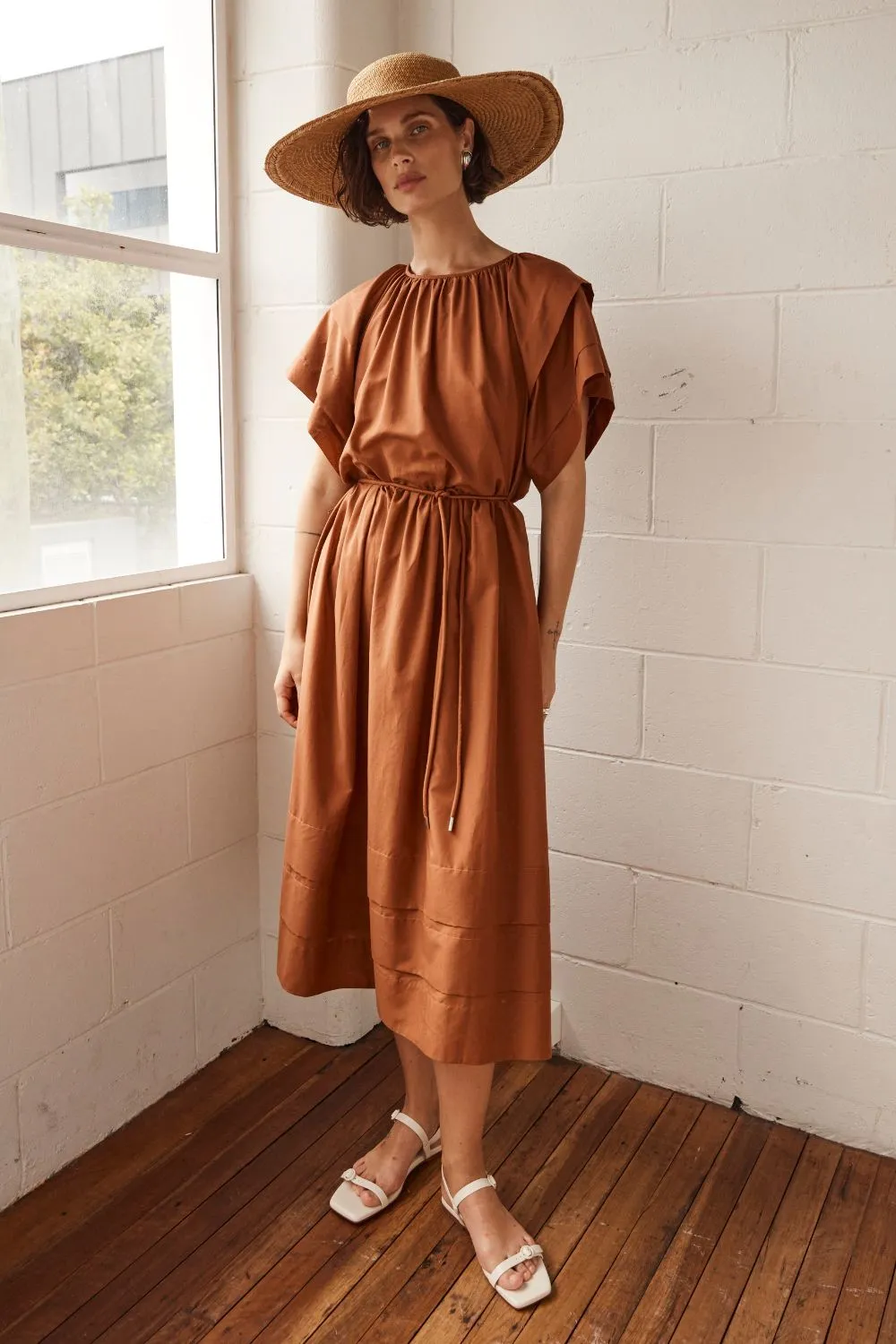 portray dress - toffee