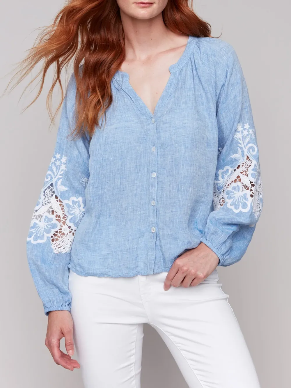 Drape Smooth Cotton Art Cut-Out Shirt